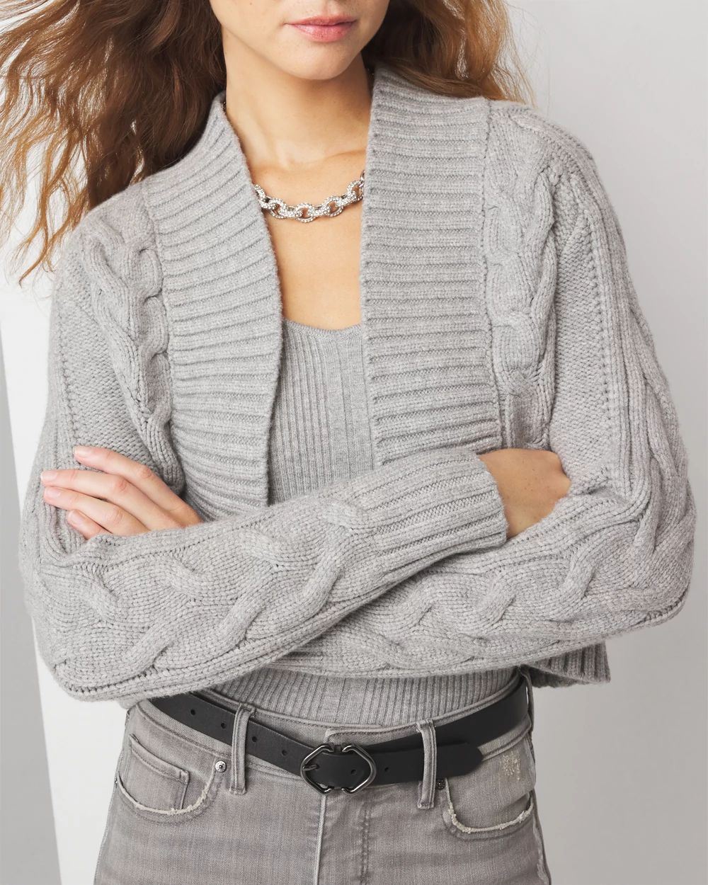 Cabled Cocoon Sweater | White House Black Market